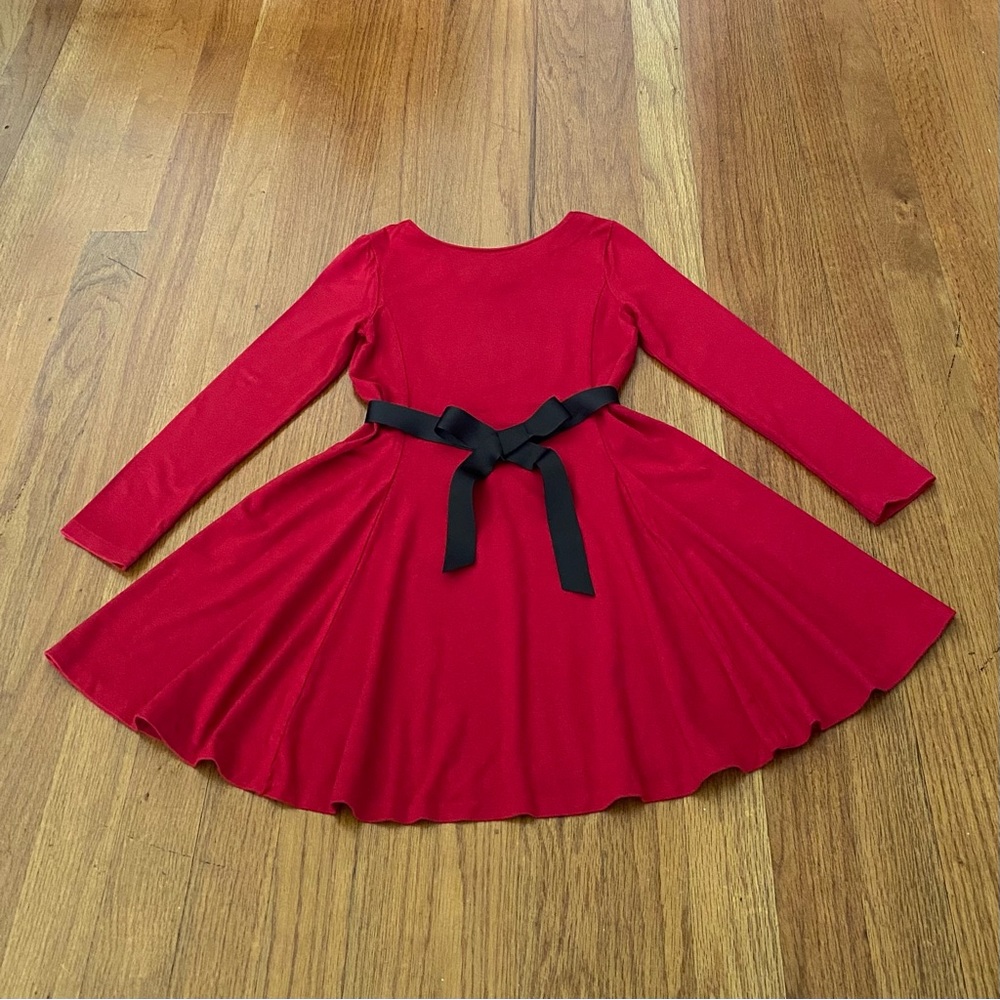 Polo by Ralph Lauren Red Modal Dress with Black Bow